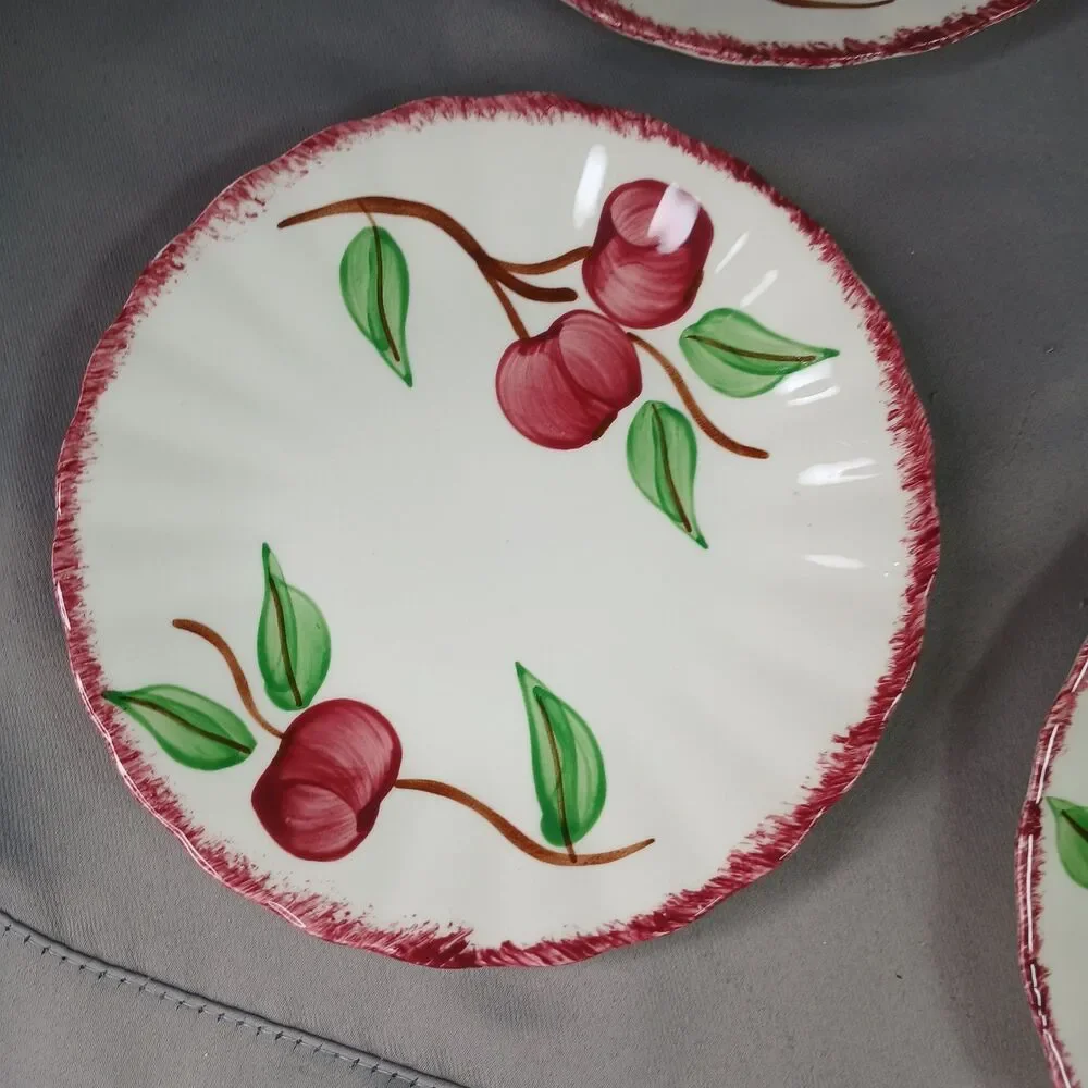 4 Blue Ridge Southern Pottery 4 Bread and Butter Plates Crab Apple